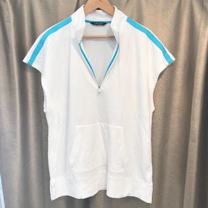 Ralph Lauren | Blue & White Zip Top